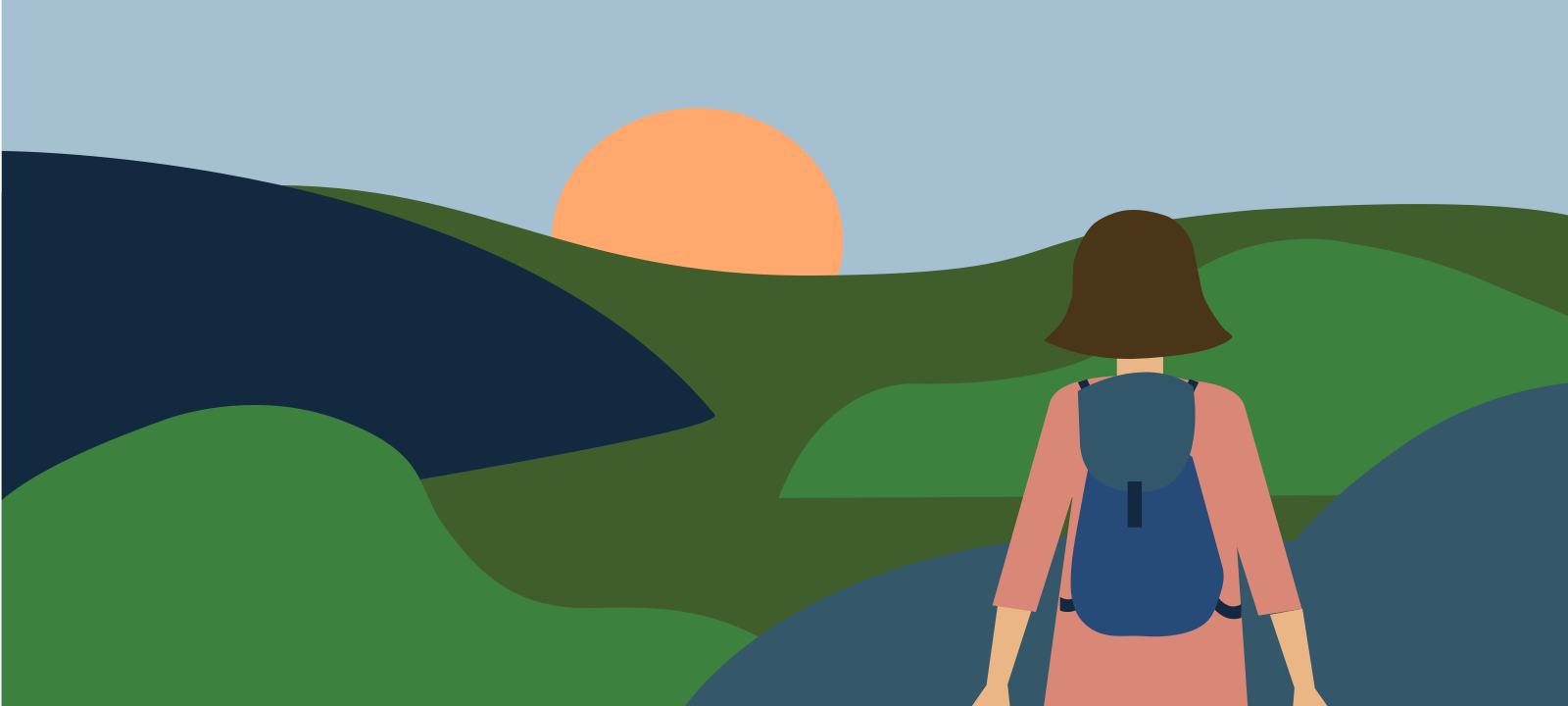 How to get better sleep: A woman walking in the sunny countryside to help regulate her body clock.
