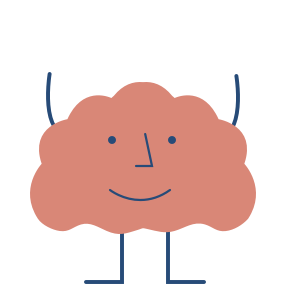 illustrated brain happy about learning